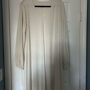 Cream Long Sleeve Dress